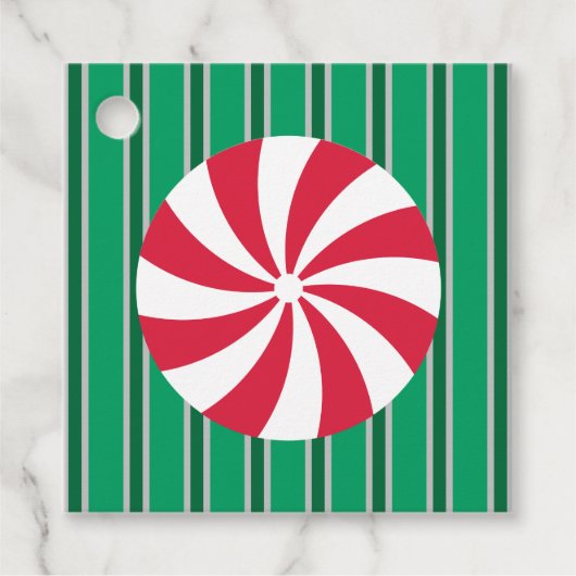 Spaß und Extravagante Weihnachten Pfefferminzbonbo Geschenkanhänger (Vorderseite)