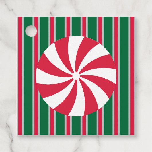 Spaß und Extravagante Weihnachten Pfefferminzbonbo Geschenkanhänger (Vorderseite)