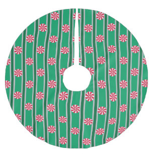 Spaß und Extravagante Weihnachten Pfefferminzbonbo Polyester Weihnachtsbaumdecke
