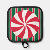 Spaß und Extravagante Weihnachten Pfefferminzbonbo Topflappen (Vorderseite)