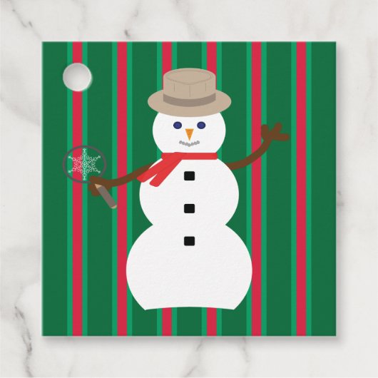 Spaß und Extravagante Weihnachten Snowman Detectiv Geschenkanhänger (Vorderseite)