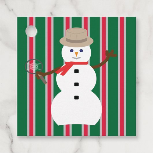 Spaß und Extravagante Weihnachten Snowman Detectiv Geschenkanhänger (Vorderseite)