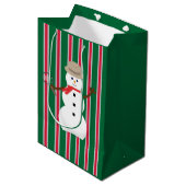 Spaß und Extravagante Weihnachten Snowman Detectiv Mittlere Geschenktüte (Vorderseite Schrägansicht)