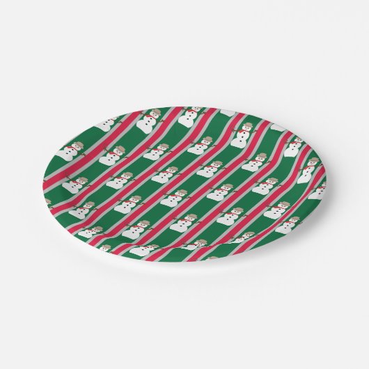 Spaß und Extravagante Weihnachten Snowman Detectiv Pappteller (Schrägansicht)