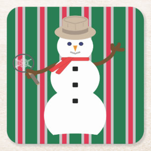 Spaß und Extravagante Weihnachten Snowman Detectiv Rechteckiger Pappuntersetzer