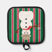 Spaß und Extravagante Weihnachten Snowman Detectiv Topflappen (Vorderseite)