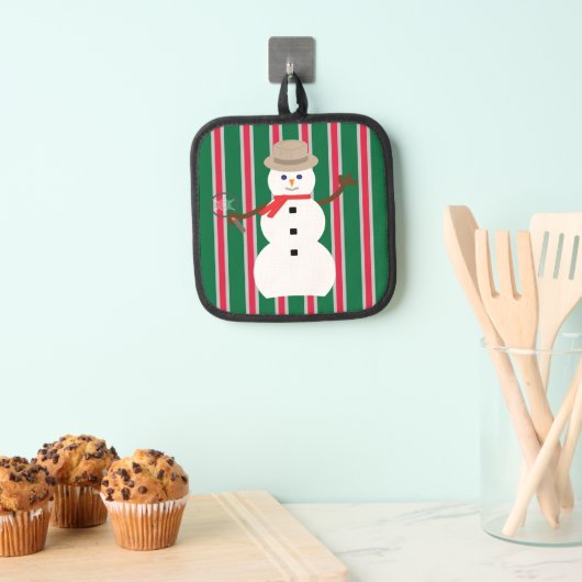 Spaß und Extravagante Weihnachten Snowman Detectiv Topflappen (Insitu (Hängend))