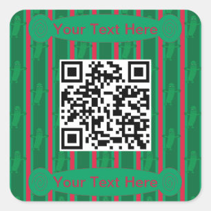 Spaß und Extravagante Weihnachtsfeige QR-Code Quadratischer Aufkleber