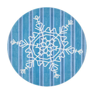 Spaß und Extravaganter Blaue Schneeflocke Schneidebrett