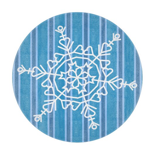 Spaß und Extravaganter Blaue Schneeflocke Schneidebrett (Vorderseite)