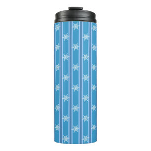 Spaß und Extravaganter Blaue Schneeflocke Thermosbecher
