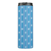 Spaß und Extravaganter Blaue Schneeflocke Thermosbecher (Rückseite)