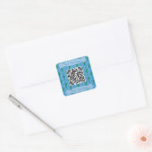 Spaß und Extravaganter Blue Pickle QR-Code Quadratischer Aufkleber (Umschlag)