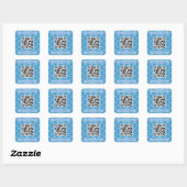 Spaß und Extravaganter Blue Snowflake QR Code Quadratischer Aufkleber (Blatt)