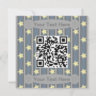 Spaß und Extravaganter gelber Star QR Code Einladung