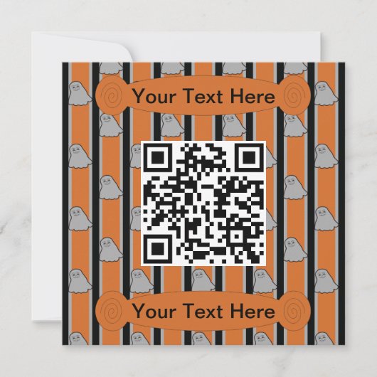 Spaß und Extravaganter Halloween Ghost QR Code Einladung (Vorderseite)