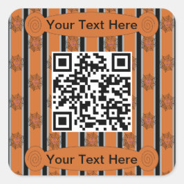 Spaß und Extravaganter Halloween Spider Web QR Cod Quadratischer Aufkleber
