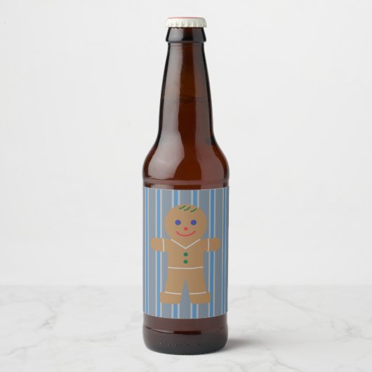 Spaß und Extravaganter Lebkuchenmann Bierflaschenetikett (Vorderseite)