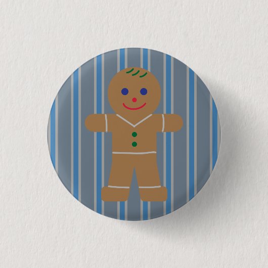 Spaß und Extravaganter Lebkuchenmann Button (Vorderseite)