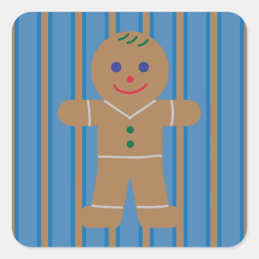 Spaß und Extravaganter Lebkuchenmann Quadratischer Aufkleber (Vorderseite)