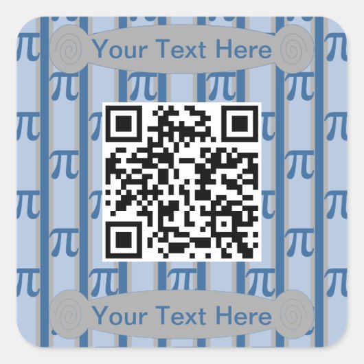 Spaß und Extravaganter PII 3.142 QR-Code Quadratischer Aufkleber (Vorderseite)