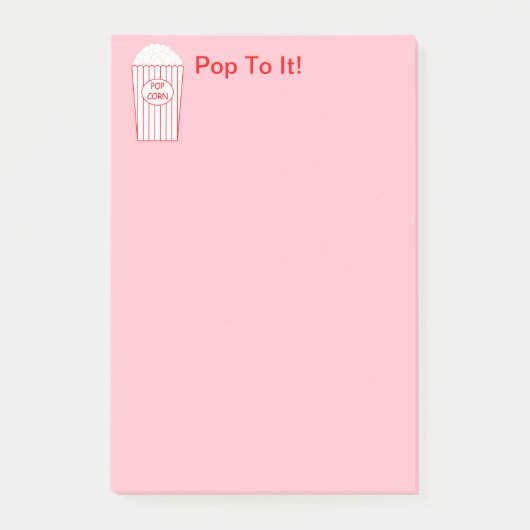 Spaß und Extravaganter "Pop zu ihm" Popcorn Post-it Klebezettel (Vorderseite)
