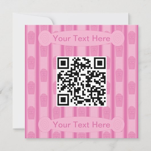 Spaß und Extravaganter Popcorn QR-Code Einladung (Vorderseite)