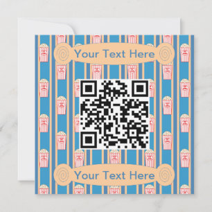Spaß und Extravaganter Popcorn QR-Code Einladung