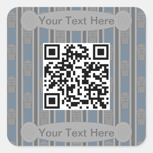 Spaß und Extravaganter Popcorn QR-Code Quadratischer Aufkleber (Vorderseite)