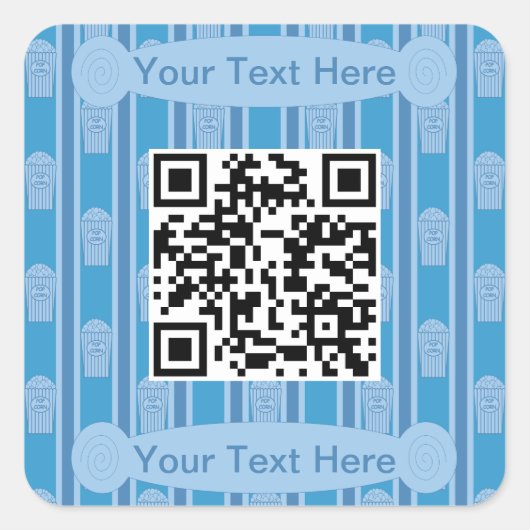 Spaß und Extravaganter Popcorn QR-Code Quadratischer Aufkleber (Vorderseite)