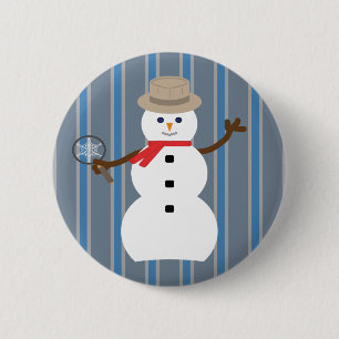 Spaß und Extravaganter Schneemann Detektiv Button