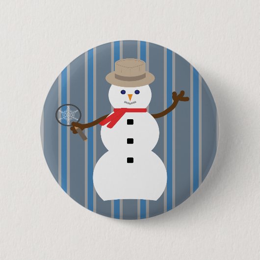 Spaß und Extravaganter Schneemann Detektiv Button (Vorderseite)