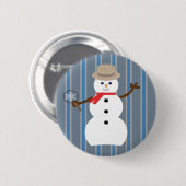 Spaß und Extravaganter Schneemann Detektiv Button (Vorne & Hinten)