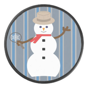 Spaß und Extravaganter Schneemann Detektiv Eishockey Puck