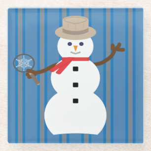 Spaß und Extravaganter Schneemann Detektiv Glasuntersetzer