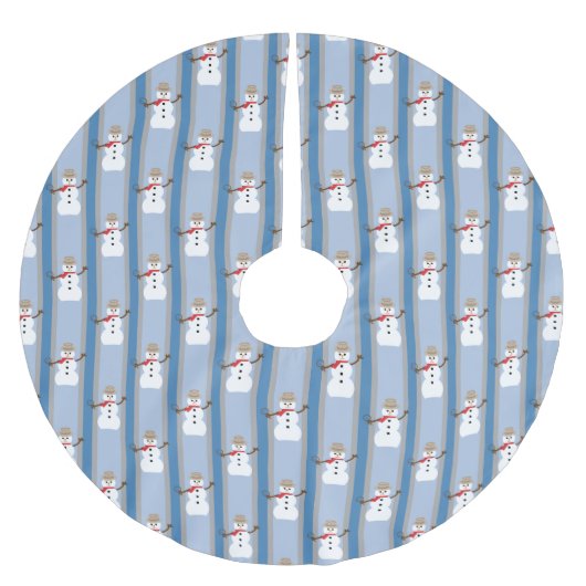 Spaß und Extravaganter Schneemann Detektiv Polyester Weihnachtsbaumdecke (Vorderseite)