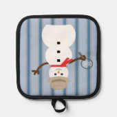 Spaß und Extravaganter Schneemann Detektiv Topflappen (Vorderseite)