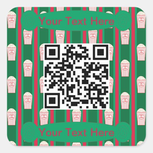 Spaß und Extravaganter Weihnachtskorn QR-Code Quadratischer Aufkleber (Vorderseite)