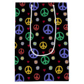 Spaß und Extravagantes Friedenszeichen, Blume & He Mittlere Geschenktüte (Rückseite)