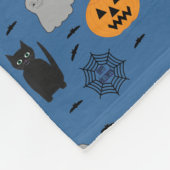 Spaß und Extravagantes Halloween Cat Ghost Pumpkin Fleecedecke (Ecke)