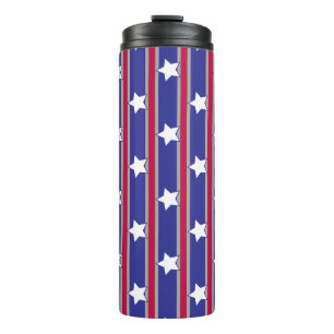 Spaß und Fancy Patriotische Sterne und Streifen Thermosbecher