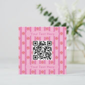 Spaß und Fancy Pink Pfefferminz QR Code Einladung (Stehend Vorderseite)