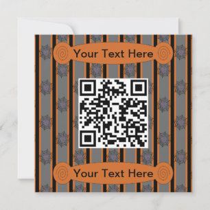 Spaß und Fantasie Halloween Spinnennetz QR-Code Einladung