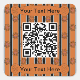 Spaß und Fantasie Halloween Spinnennetz QR-Code Quadratischer Aufkleber