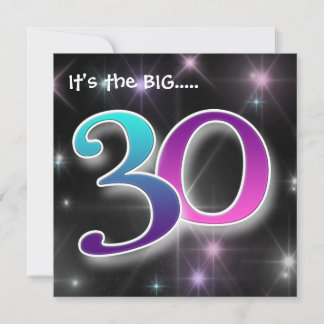 Spaß und farbenfrohe 30. Geburtstag Party Einladun Einladung