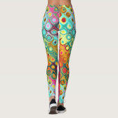 Spaß und farbenfrohe abstrakte tropische Muster Ni Leggings (Rückseite)