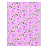 Spaß und farbenfrohe Ballons und Sterne auf PINK Tischdecke (Vorderseite)