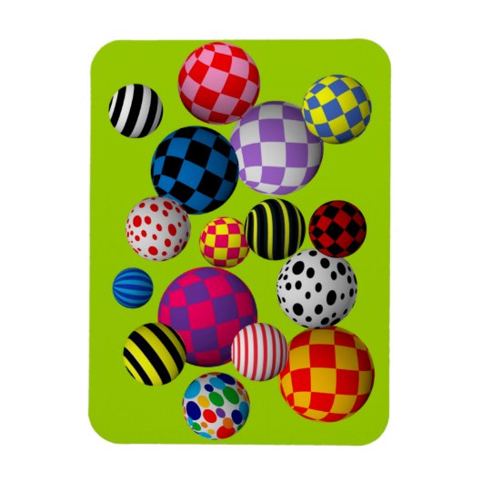 Spaß und farbenfrohe Balls Magnet (Vertikal)