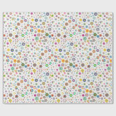 Spaß und farbenfrohe Blume und Sterne Geschenkpapier (Flach)