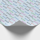 Spaß und farbenfrohe Brillenspektakel Kunst-Muster Geschenkpapier (Ecke)